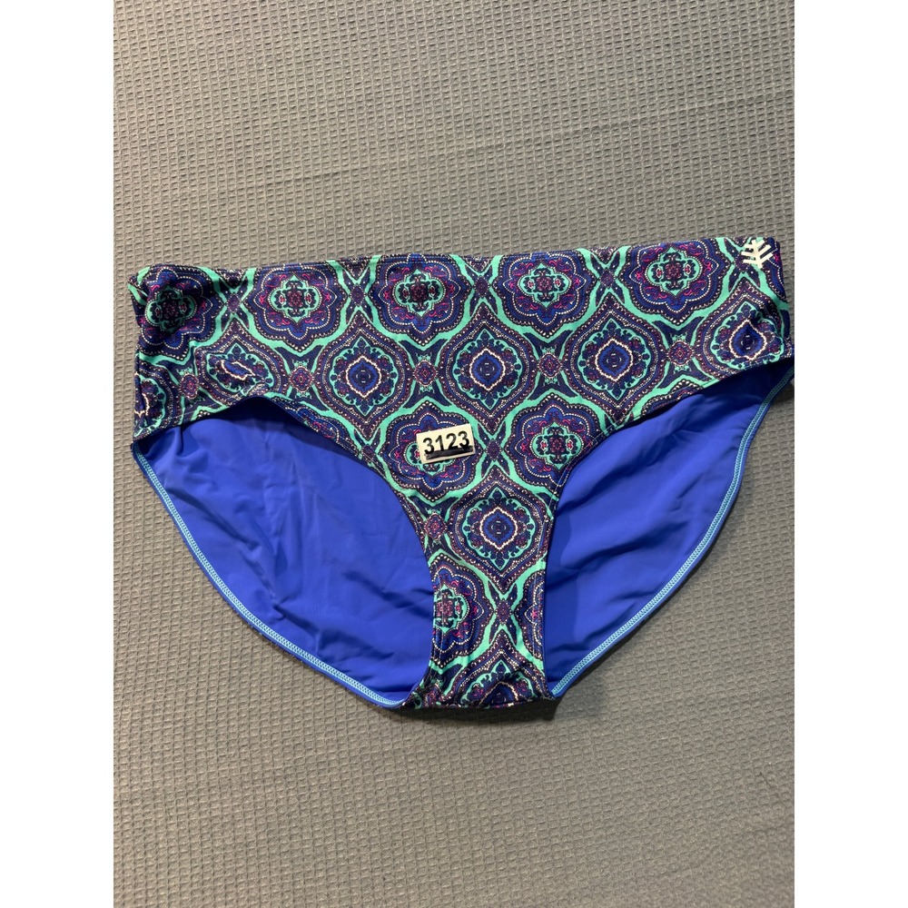 Coolibar Swim Bottoms Womens XXL Blue Paisley UPF 50+ Bikini Briefs